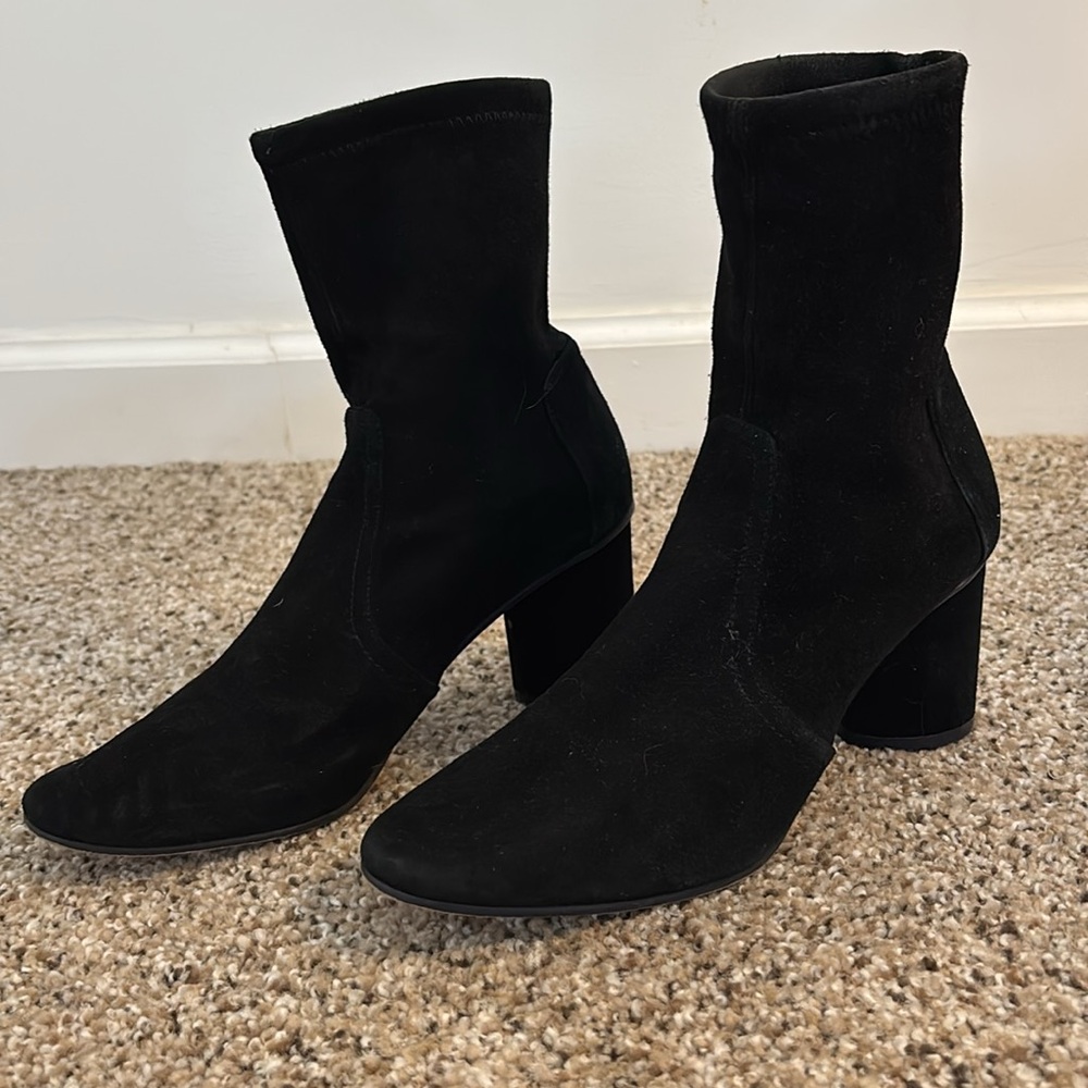Stuart Weitzman Sofia Stretch Black Suede Ankle B… - image 4